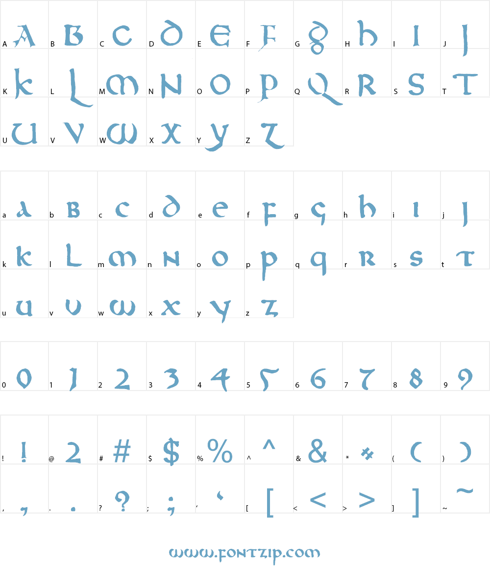 DK Northumbria Font Character
